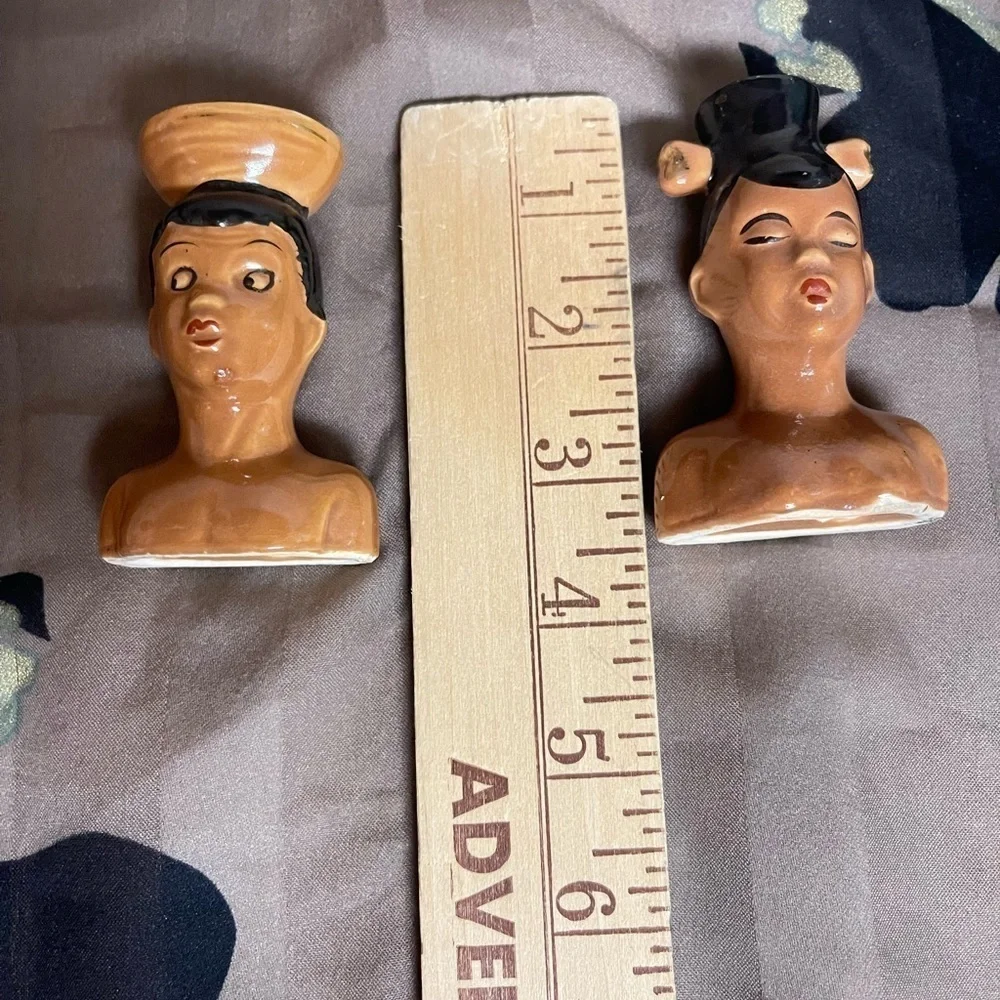 Vintage African Tribal King & Queen Salt & Pepper Shakers